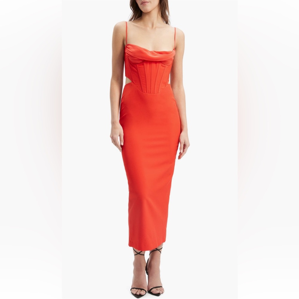 Bardot Martini Corset Cutout Midi Dress